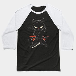 Cat Ninja Stealth Purr-fect Fury Baseball T-Shirt